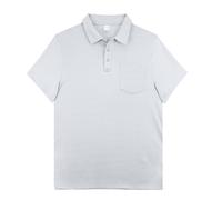 Generisch Polo da uomo Europa USA, design tinta unita, vestibilità larga, per il tempo libero, a maniche corte, traspirante, vista uccelli, bianco, XXL