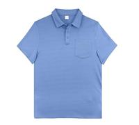 Generisch Polo da uomo Europa USA, design tinta unita, vestibilità larga, per il tempo libero, a maniche corte, traspirante, vista uccelli, Blu, L