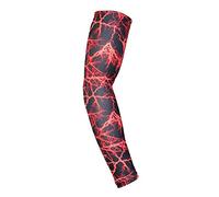 Generisch Polsini a compressione, antiscivolo, traspiranti, con maniche a sole, 1 pezzo, guanti neri a maglia (rosso, M)