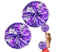 Generisch Pom da cheerleader, 2 pezzi di pom lucido per ragazze | Cheerleading Squad Spirited Fun Pompoms Cheer accessorio per costume per feste, danza, sport per ragazze