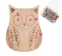 Generisch Porta aghi in legno - 8 x 5 cm cuscino magnetico per ferri cartoni animati porta legno di faggio multiuso organizer da cucito con 100 aghi di ferro | organizer per quilting, ricamo, sartoria