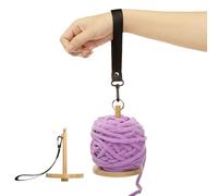 Generisch Porta filato, supporto portatile per filo con cinturino da polso, supporto per filo di legno, dispenser per legno a uncinetto, semplice supporto antiscivolo per gomitoli di filo