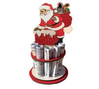 Generisch Porta soldi di Natale, per soldi di Natale, a doppio strato, per contanti, diversi fori per riporre soldi, Babbo Natale, Ti