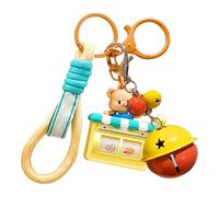 Generisch Portachiavi a forma di orso dei cartoni animati, con ciondolo a forma di orso, portachiavi per bambole e ragazze, Shaker Sweet House + Orange Bell, Siehe Beschreibung