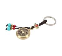 Generisch Portachiavi con incisione con foto in ottone e ciondolo con ciondolo a forma di marito, con Twelve The Keychain Can Rotate And Transport Brass Pendants For Attracting Wealth And Wealth