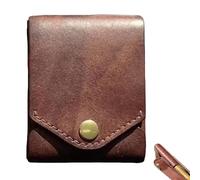 Generisch Portafoglio compatto, portatile, in pelle, sottile, minimalist Wallet for Men, Travel-Friendly Front Pocket Wallet with Built-in Pen Slot, marrone, taglia unica, Rétro