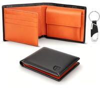 Generisch Portafoglio da uomo in vera pelle con protezione RFID