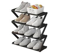 Generisch Portascarpe da ingresso, design a Z con spazio intermedio per scarpe alte - PP in acciaio non tessuto, a più piani, per WG, garage, balcone - compatto e