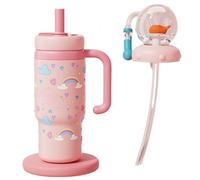 Generisch Posacenere a balena in acciaio inox 3D con manico, con spruzzatore a balena, 710 ml, 2 coperchi, fontana a prova di perdite per bambini, adolescenti, adulti (A)