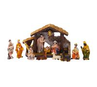 Generisch Presepe di Natale, altezza 3,5 cm, set di statuette in resina religiosa, decorazione per tavolo, giardino, chiesa, all'aperto, casa, per la casa