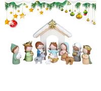 Generisch Presepe - Sacra Famiglia in resina | Presepe di Natale interno decorazione natalizia - per bambini adulti cristiani scrivania tavolo camino decorazione casa ufficio