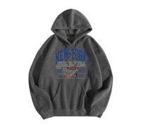 Generisch Private Hoodie Farfalla Pullover da donna con stampa a lettere, scollo rotondo, maglione a maniche lunghe, felpa con cappuccio da donna, giallo senape, grigio., S