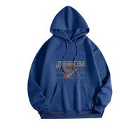 Generisch Private Hoodie Farfalla Pullover da donna con stampa a lettere, scollo rotondo, maglione a maniche lunghe, felpa con cappuccio da donna, giallo senape, Blu marino, M