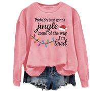 Generisch Probabilmente suonerò un pezzo lontano, perché sono stanco Divertente felpa di Natale per uomo e donna, Colore: rosa., XXL