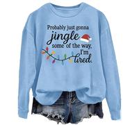 Generisch Probabilmente suonerò un pezzo lontano, perché sono stanco Divertente felpa di Natale per uomo e donna, Blu, 3XL