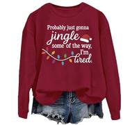 Generisch Probabilmente suonerò un pezzo lontano, perché sono stanco Divertente felpa di Natale per uomo e donna, Colore: rosso, 3XL