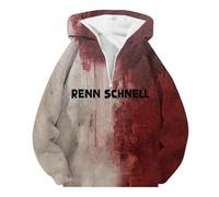 Generisch Problem Solved Men 3/1 Felpa con cappuccio con cerniera per il tempo libero, design stampato, felpa casual con cappuccio a 3/1 con cerniera per uomo, colore nero, Colore: rosso, XL