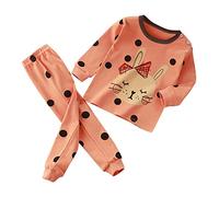 Generisch Prodotti per neonati pigiami neonato stampa a maniche lunghe pigiameria set pagliaccetti neonato ragazze, Colore: arancione., 2-3 Jahre