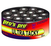 Generisch Pro's Pro 30 pezzi Ultra Tacky Overgrip 0,70 mm - per tennis, badminton, padel, squash (nero)