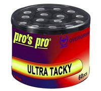 Generisch Pro's Pro 60 pezzi Ultra Tacky Overgrip 0,70 mm - per tennis, badminton, padel, squash (nero)