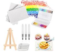 Generisch Puffy Paint Set 3D Magic Puffy Paint Set 48 pezzi, quadrato/cerchio/cuore fai da te in schiuma per pittura (12 pennarelli quadrati)