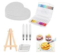 Generisch Puffy Paint Set 48 pezzi Ultimate Magic Texture Painting Kit Quadrato Cerchio/Cuore 3D Schiuma per Bambini (12 Colori Cuori)