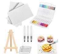 Generisch Puffy Paint Set 48 pezzi Ultimate Magic Texture Painting Kit Quadrato Cerchio/Cuore 3D Schiuma per Bambini (12 Colori Quadrati)