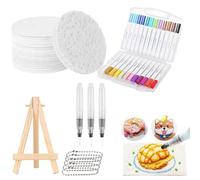 Generisch Puffy Paint Set da 48 pezzi Ultimate Magic Texture Painting Kit Quadro/Cerchio/Cuore 3D Schiuma per Bambini (cerchio di 12 colori)