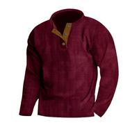 Generisch Pullover casual da uomo senza maniche lunghe, taglio ampio per il massimo del tempo libero, materiale lavorato a maglia facile da pulire, Vino, L