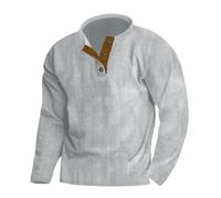 Generisch Pullover casual da uomo senza maniche lunghe, taglio ampio per il massimo del tempo libero, materiale lavorato a maglia facile da pulire, grigio., L