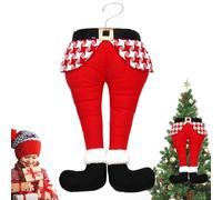 Generisch Punta per albero di Natale in avorio, a righe con gancio, per interni ed esterni, per auto, albero di Natale, per albero di Natale, veicolo