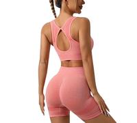 Generisch Pushe Set Tuta da Donna Sport Yoga Tuta Tangas Donna Grandi Taglie, Rosso anguria., M
