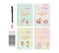 Generisch Quaderno per esercizi di scrittura per bambini, 4 pezzi, con lettere scanalate, per bambini, per scuola materna, scuola, asilo, cura dei bambini e