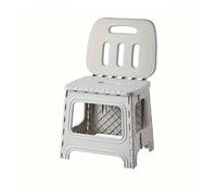 Generisch Questo sgabello pieghevole portatile con schienale alto presenta un design spesso e durevole, adatto sia for l'uso domestico che for quello esterno(WHITE)