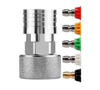 Generisch Raccord de Jardin Pour Nettoyeur Haute Pression - Adattatore 3/4% peso 1/4 Pouce | Kit Conversion Rapide Avec 5 Buses Pour Lavage Auto Terrazzo Jardin Allée Garage Arrière-Cour