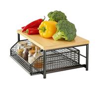 Generisch Rack de Rangement Pour la Cuisine - Supporto Vertical à Double Étage | Étagères en Position Debout Pour Garde-Manger Salle de Bain Douche Buanderie Bureau, Design Gain Place