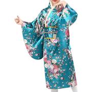 Generisch Ragazza nera 146 Bambino Bambino Bambini Ragazza Abiti Vestiti Capodanno Vestiti Kimono Robe Costume tradizionale giapponese Ragazza Bambini, Celeste., 9-10 Anni