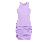Generisch Ragazze Abiti Set Elegante Bella Tempo Libero Bambini Ragazze Estate Senza Maniche Tinta Unita Principessa Abito Casual Per Ragazze Ragazze Abiti Da Nozze Inizio, Lilla, 8-9 Anni