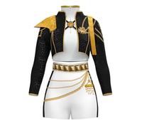 Generisch Ragazze anime K-pop film D-Demon Hunters Rumi Cosplay Costume Vestito Mira Role Play Uniform Set completo Costume K-pop Costume Bambini Carattere Halloween Natale Party, 06-nero, 150