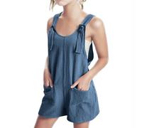 Generisch Ragazze Casual Pagliaccetto Salopette Tuta Lino Sciolto Tuta Spiaggia Abiti Da Viaggio Per 514Y Neonati, Blu, 13-14 Jahre