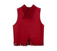 Generisch Ragazzi ragazze western cowboy cowgirl outfit aperto anteriore bambini regalo tuta da neve giacca invernale, Colore: rosso, 5-6 Jahre