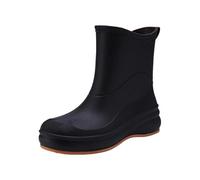 Generisch Rain Boots Scarpe da donna invernali, scarpe da pioggia da donna, tinta unita, antiscivolo, suola media, scarpe in gomma, per lavoro esterno, antiscivolo, copriscarpe antiscivolo, Nero , 37