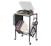 Generisch Record Rack - 2 piani dischi in vinile per giradischi, organizzatore per collezionisti, soggiorno, camera da letto, studio
