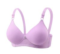 Generisch Reggiseno da allattamento da donna senza ferretto con pratica chiusura a clip, comodo e di supporto, morbido per tutti i giorni e la notte, Stil_p05 viola, 50