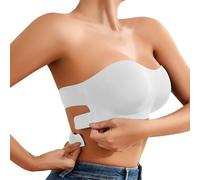 Generisch Reggiseno da donna con fascia imbottita, reggiseno push up arricciatura, reggiseni antiscivolo, supporto per sagging, comodo e liscio per la stagione dei matrimoni, bianco, M