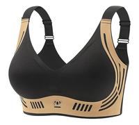 Generisch Reggiseno da donna senza ferretto, 2025 senza cuciture, senza ferretto, reggiseno push up con regolabile, effetto sagging, comodo reggiseni per tutti i giorni, yoga, Nero , 4XL
