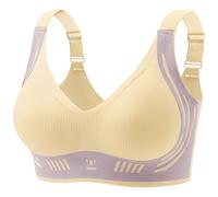 Generisch Reggiseno da donna senza ferretto, 2025 senza cuciture, senza ferretto, reggiseno push up con regolabile, effetto sagging, comodo reggiseni per tutti i giorni, yoga, beige., L