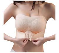 Generisch Reggiseno da donna senza spalline, chiusura frontale, senza ferretto, reggiseno push up con fibbia anteriore, senza cuciture, morbido, super comodo, a fascia, forte tenuta, antiscivolo