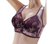Generisch Reggiseno da donna, sottile, senza cuciture, morbido sostegno, petto grande, coppa piccola, mezza rigida, traspirante, Lilla, 44