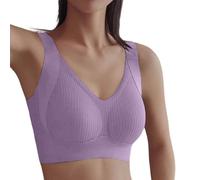 Generisch Reggiseno senza cuciture senza ferretto da donna copertura completa, comodo reggiseno di sostegno, non imbottito, senza ferretto, taglie forti, supporto toracico, levigatura laterale, Lilla